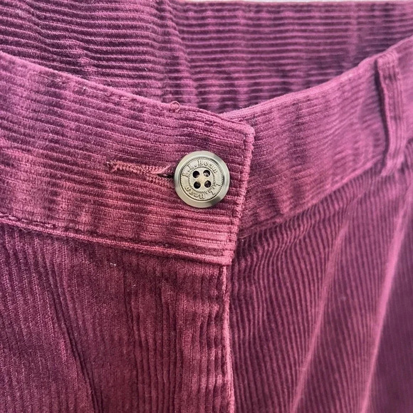 LL Bean sz 4 Tall Maroon Corduroy Slacks Pants Chinos Officewear Dark Academia - Picture 3 of 8